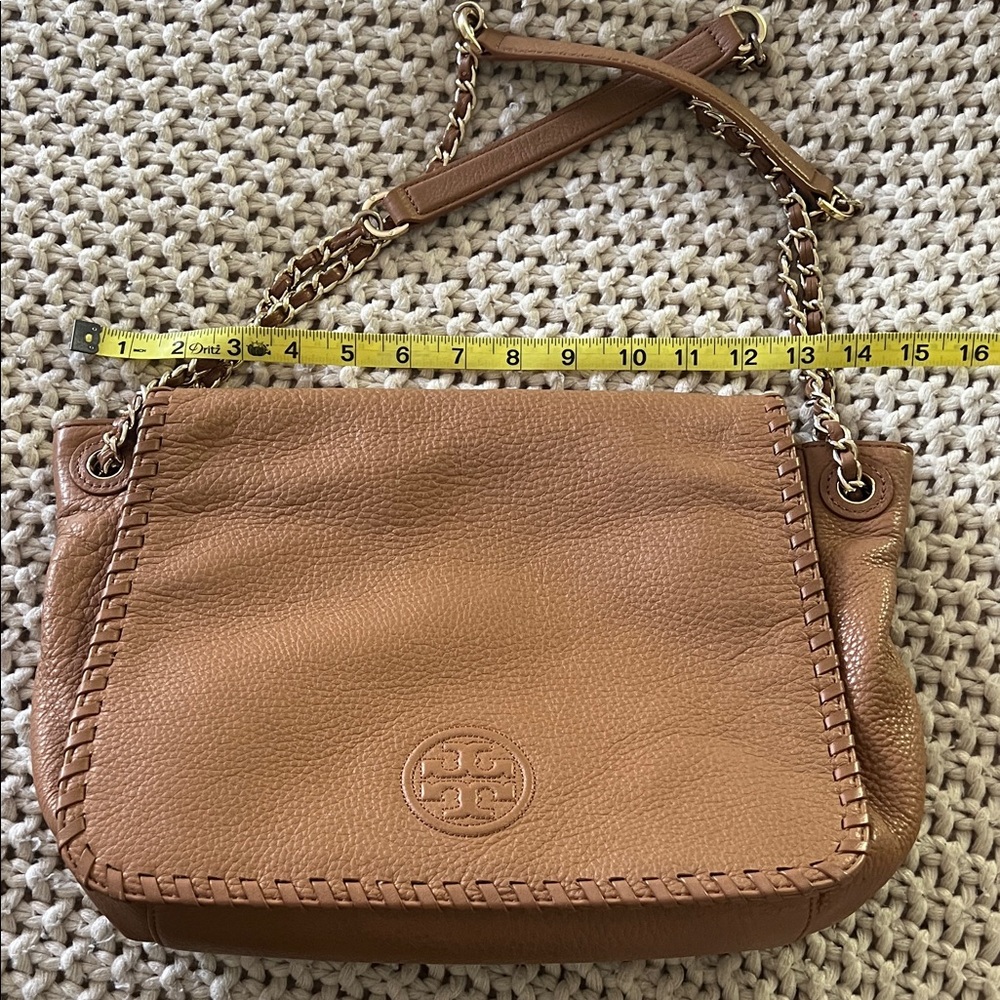 Tory Burch Brown Leather Chain Shoulder Bag